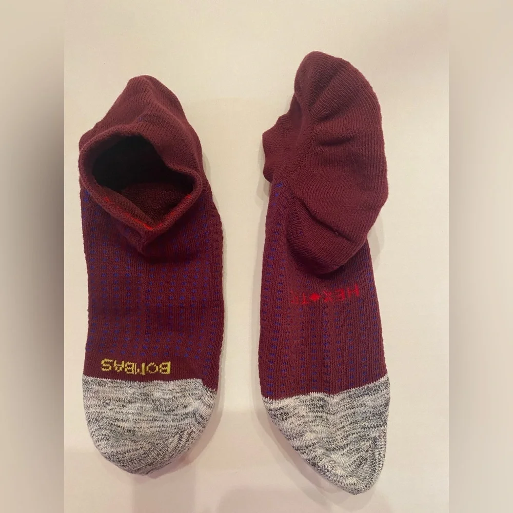 Bombas‎ 2 Pairs Men's Honeycomb Burgundy Hex-Tec Socks Size XL 13.5-16